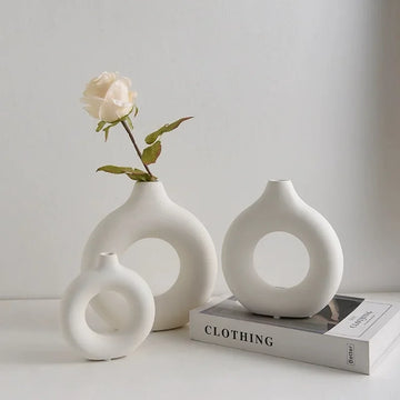 Vase Donut Shape Single Flower Pot