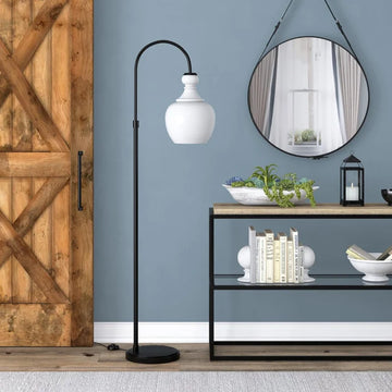 Arc Floor Lamp with Glass Shade